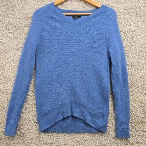 Saks Fifth Avenue Cashmere Sweater Womens Large Fits S Blue Long